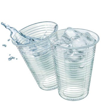 Copos Plástico Transparente (Agua/ Chá) 200ml-(Pack50)